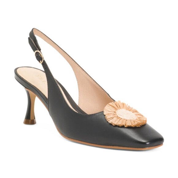 JACK ROGERS Made In Brazil Leather Brynn Slingback Pumps - Picture 1 of 4